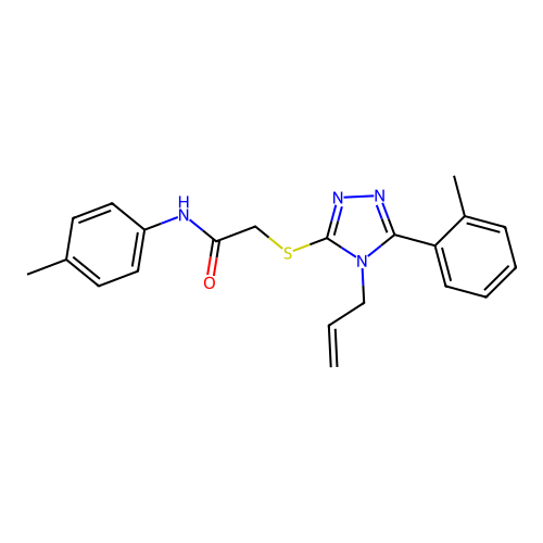 N-(4-methylphenyl)-2-{[5-(2-methylphenyl)-4-(prop-2-en-1-yl)-4H-1,2,4-triazol-3-yl]sulfanyl}acetamide structure
