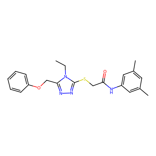 N-(3,5-dimethylphenyl)-2-{[4-ethyl-5-(phenoxymethyl)-4H-1,2,4-triazol-3-yl]sulfanyl}acetamide structure