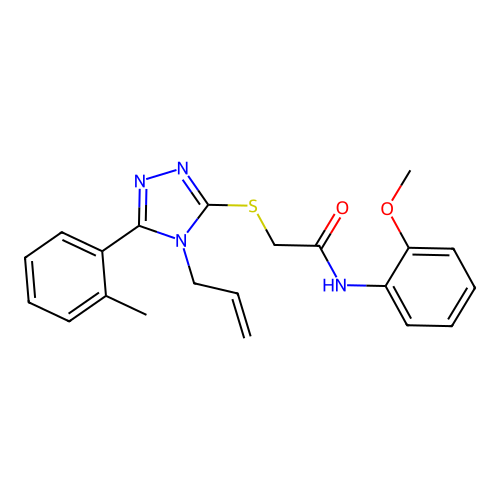 N-(2-methoxyphenyl)-2-{[5-(2-methylphenyl)-4-(prop-2-en-1-yl)-4H-1,2,4-triazol-3-yl]sulfanyl}acetamide structure