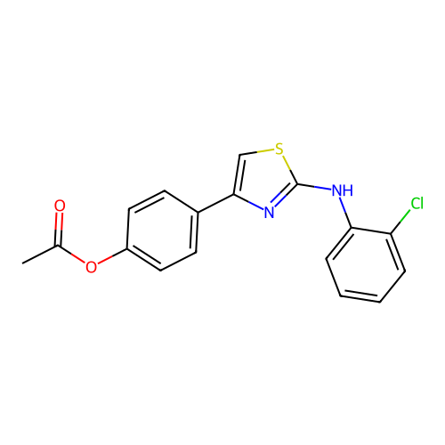 4-{2-[(2-Chlorophenyl)amino]-1,3-thiazol-4-yl}phenyl acetate structure