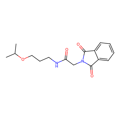 2-(1,3-dioxoisoindol-2-yl)-N-(3-propan-2-yloxypropyl)acetamide structure