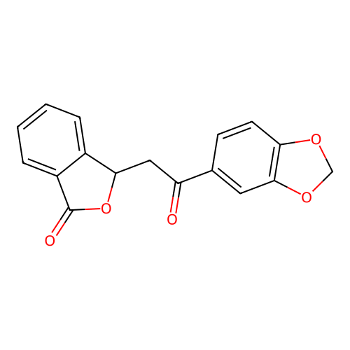 3-(2-(benzo[d][1,3]dioxol-5-yl)-2-oxoethyl)isobenzofuran-1(3H)-one structure
