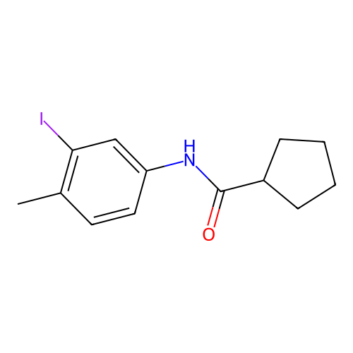 N-(3-iodo-4-methylphenyl)cyclopentanecarboxamide structure
