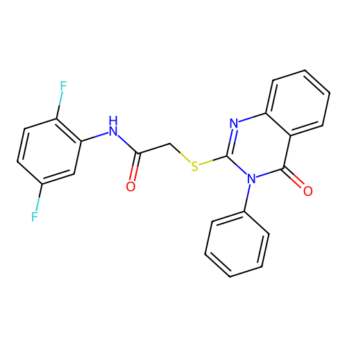 N-(2,5-difluorophenyl)-2-[(4-oxo-3-phenyl-3,4-dihydro-2-quinazolinyl)sulfanyl]acetamide structure