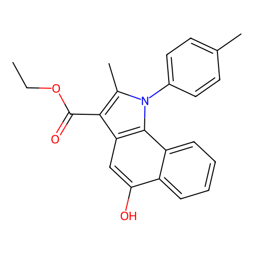 ethyl 5-hydroxy-2-methyl-1-(4-methylphenyl)-1H-benzo[g]indole-3-carboxylate structure