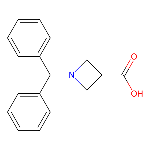 1-(Diphenylmethyl)azetidine-3-carboxylic acid structure