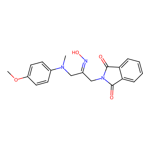 2-[(2E)-2-hydroxyimino-3-(4-methoxy-N-methylanilino)propyl]i structure