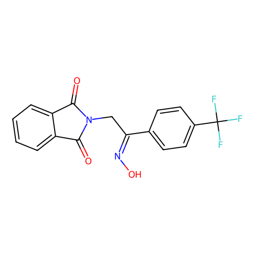 2-[(2Z)-2-hydroxyimino-2-[4-(trifluoromethyl)phenyl]ethyl]isoindole-1,3-dione structure