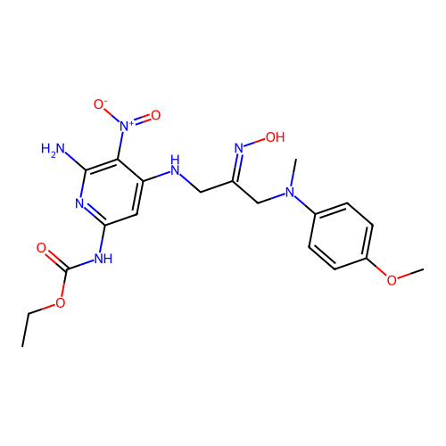 ethyl N-[6-amino-4-[[(2Z)-2-hydroxyimino-3-(4-methoxy-N-meth structure