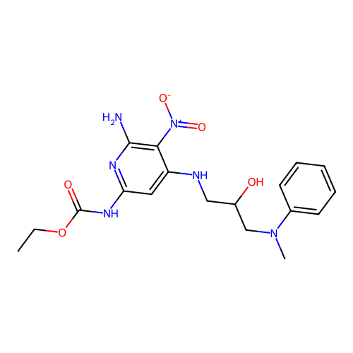 2-Pyridinecarbamic acid, 6-amino-4-[[2-hydroxy-3-(methylphenylamino)propyl]amino]-5-nitro-, ethyl ester structure