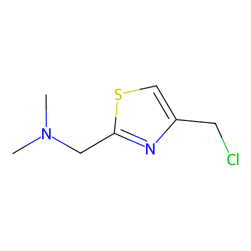 N-{[4-(chloromethyl)-1,3-thiazol-2-yl]methyl}-N,N-dimethylamine structure