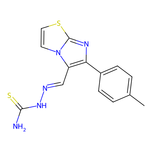 [[6-(4-Methylphenyl)imidazo[2,1-b][1,3]thiazol-5-yl]methylideneamino]thiourea structure