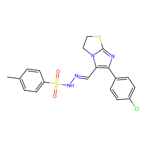 N'-{(E)-[6-(4-Chlorophenyl)-2,3-dihydroimidazo[2,1-b][1,3]thiazol-5-yl]methylidene}-4-methylbenzene-1-sulfonohydrazide structure