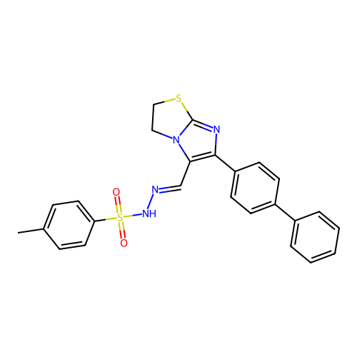 4-methyl-N-[(E)-[6-(4-phenylphenyl)-2,3-dihydroimidazo[2,1-b structure