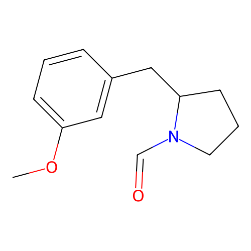 2-[(3-Methoxyphenyl)methyl]pyrrolidine-1-carbaldehyde structure