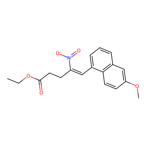Ethyl 5-(6-methoxynaphthalen-1-yl)-4-nitropent-4-enoate structure