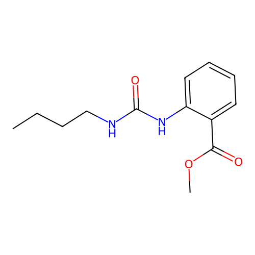Methyl 2-(3-n-butylureido)-benzoate structure