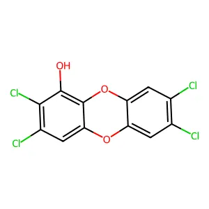 Dibenzo(b,e)(1,4)dioxin-1-ol, 2,3,7,8-tetrachloro- structure