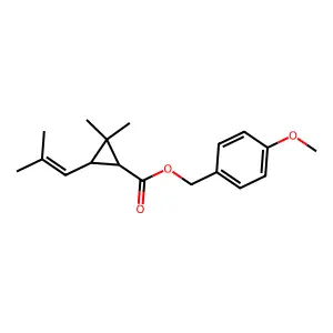 Cyclopropanecarboxylic acid, 2,2-dimethyl-3-(2-methyl-1-propenyl)-, (4-methoxyphenyl)methyl ester, (1R-trans)- structure