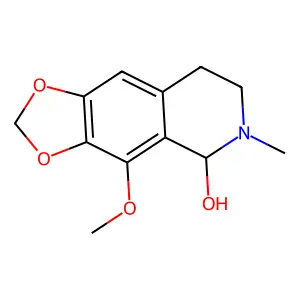 5,6,7,8-Tetrahydro-4-methoxy-6-methyl-1,3-dioxolo(4,5-g)isoquinolin-5-ol structure
