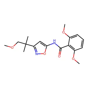 Benzanamide, 2,6-dimethoxy-N-(3-(2-methoxy-1,1-dimethylethyl)-5-isoxazolyl)- structure