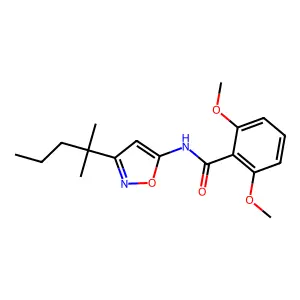 Benzamide, N-[3-(1,1-dimethylbutyl)-5-isoxazolyl]-2,6-dimethoxy- structure