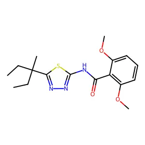 Benzamide, N-[5-(1-ethyl-1-methylpropyl)-1,3,4-thiadiazol-2-yl]-2,6-dimethoxy- structure