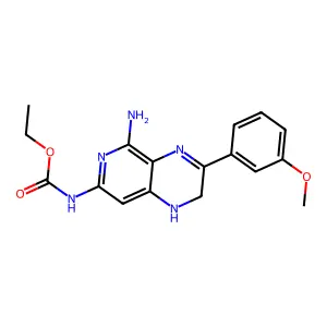Carbamic acid, (5-amino-1,2-dihydro-3-(3-methoxyphenyl)pyrido(3,4-b)pyrazin-7-yl)-, ethyl ester structure