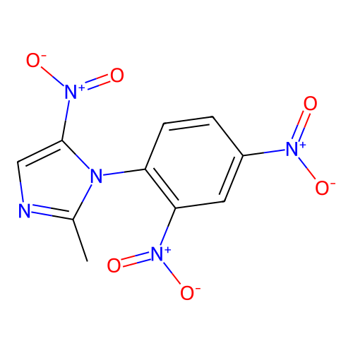 1-(2,4-Dinitrophenyl)-2-methyl-5-nitroimidazole structure