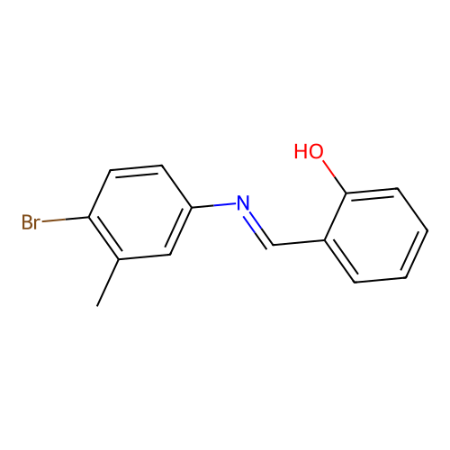 Alpha-(4-bromo-3-methylphenylimino)-O-cresol structure