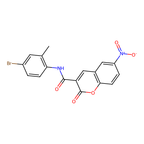 N-(4-bromo-2-methylphenyl)-6-nitro-2-oxo-2H-chromene-3-carboxamide structure