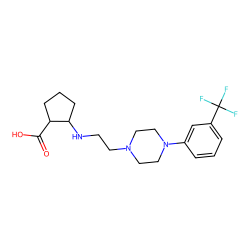 2-(2-(4-(3-Trifluoromethylphenyl)-1-piperazinyl)ethylamino)cyclopentanecarboxylic acid structure