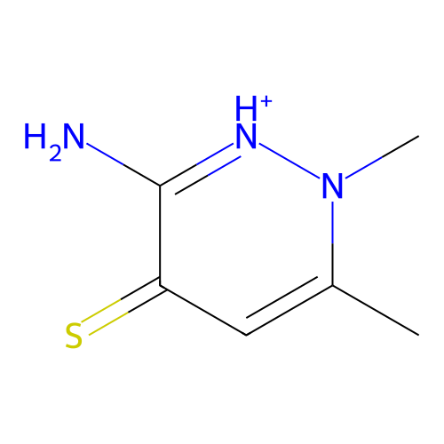 Pyridazinium, 3-amino-1,6-dimethyl-4-mercapto- structure