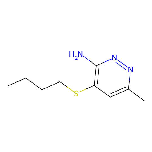 3-Pyridazinamine, 4-(butylthio)-3-methyl- structure