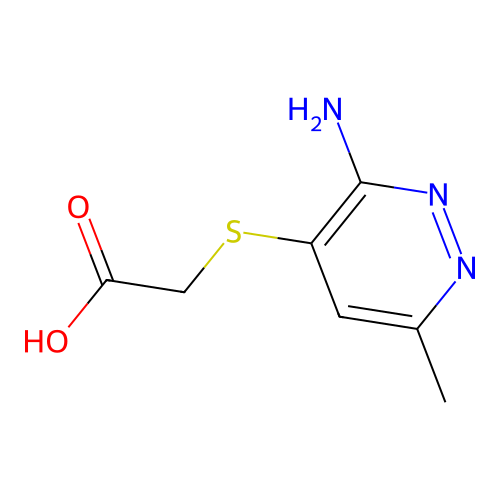 Acetic acid, ((3-amino-6-methyl-4-pyridazinyl)thio)- structure