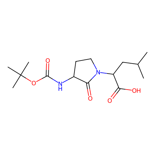 4-Methylpentanoic acid, 2-[3-(t-butoxycarbonylamino)pyrrolidin-2-on-1-yl]- structure