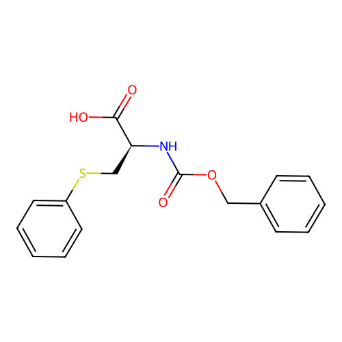 (R)-2-(((Benzyloxy)carbonyl)amino)-3-(phenylthio)propanoic acid structure