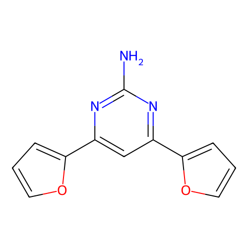 4,6-二(2-呋喃基)嘧啶-2-胺 structure