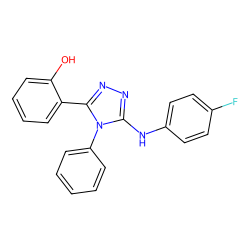 Phenol, 2-(5-((4-fluorophenyl)amino)-4-phenyl-4H-1,2,4-triazol-3-yl)- structure