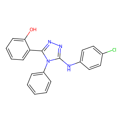Phenol, 2-(5-((4-chlorophenyl)amino)-4-phenyl-4H-1,2,4-triazol-3-yl)- structure