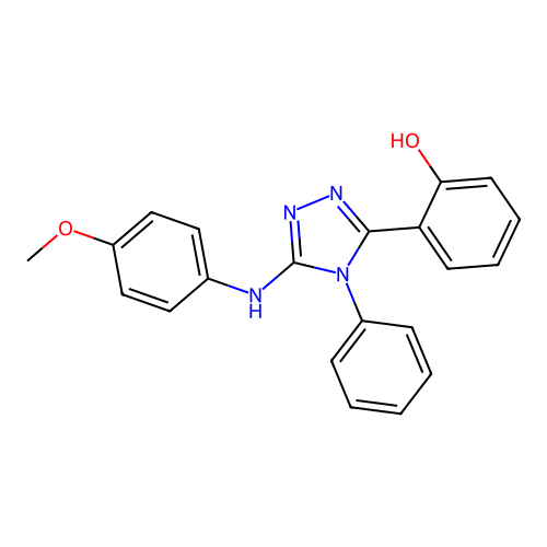 Phenol, 2-(5-((4-methoxyphenyl)amino)-4-phenyl-4H-1,2,4-triazol-3-yl)- structure