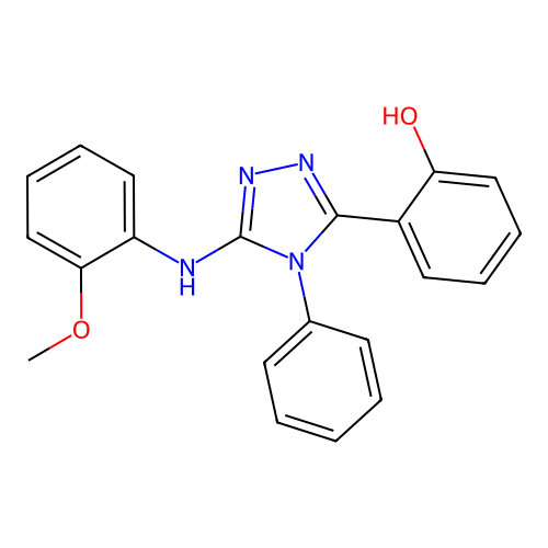 Phenol, 2-(5-((2-methoxyphenyl)amino)-4-phenyl-4H-1,2,4-triazol-3-yl)- structure