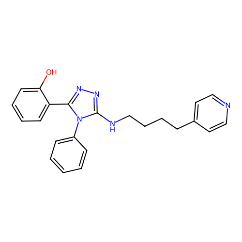 Phenol, 2-(4-phenyl-5-((4-(4-pyridinyl)butyl)amino)-4H-1,2,4-triazol-3-yl)- structure