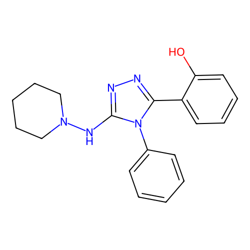 Phenol, 2-(4-phenyl-5-(1-piperidinylamino)-4H-1,2,4-triazol-3-yl)- structure