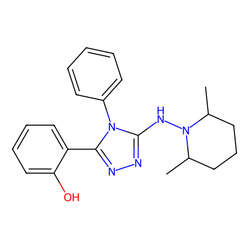 2-(5-((2,6-Dimethyl-1-piperidinyl)amino)-4-phenyl-4H-1,2,4-triazol-3-yl)phenol structure