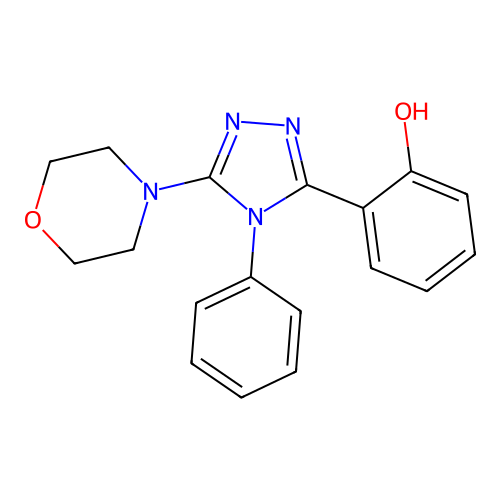 Phenol, 2-(5-(4-morpholinyl)-4-phenyl-4H-1,2,4-triazol-3-yl)- structure