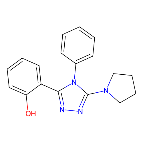 Phenol, 2-(4-phenyl-5-(1-pyrrolidinyl)-4H-1,2,4-triazol-3-yl)- structure