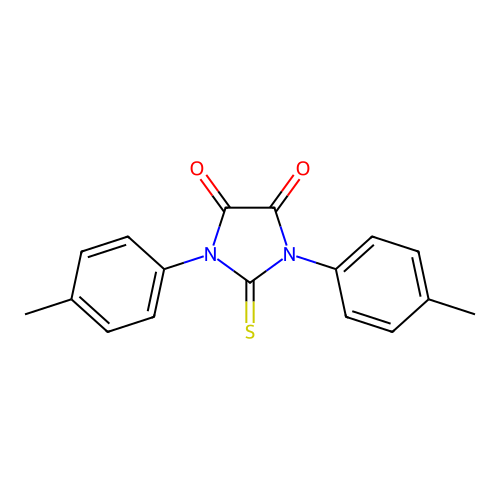 1,3-Bis(4-methylphenyl)-2-sulfanylideneimidazolidine-4,5-dione structure
