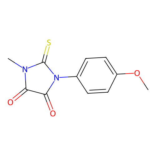 1-(4-Methoxyphenyl)-3-methyl-2-thioxoimidazolidine-4,5-dione structure