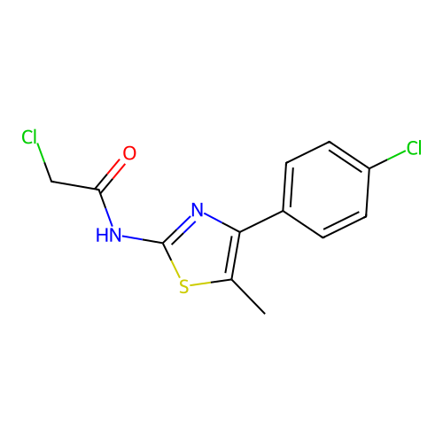 2-Chloro-N-[4-(4-chlorophenyl)-5-methyl-2-thiazolyl]acetamide structure